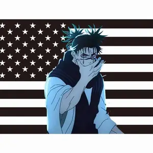 Jujutsu Kaisen Choso American Flag ,Black American Style Banner with Vivid Anime Art, Heavy Duty Polyester