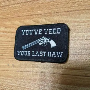 you've yeed your last haw 2"x3" morale patch with hook and loop backing