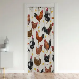 Chicken 30%-50% Blackout Door Curtain for Doorway Privacy,42"x80" Farm Animal Room Divider Curtain Cover Farm Nursery Decor Closet Door Cover Curtain