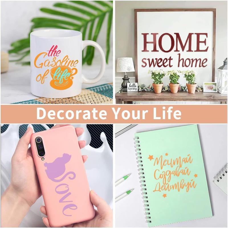 Permanent , Self Adhesive  for Cricut 12" x 12", 25 Sheets  for  Decor, Logo, Banners, Window Graphics,  Machine