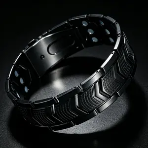 Copper Bracelet for Men 3X Strength Magnetic Therapy 3800 Gauss Waterproof Stainless Steel Clasp Mens Jewelry Gift for Husband Dad