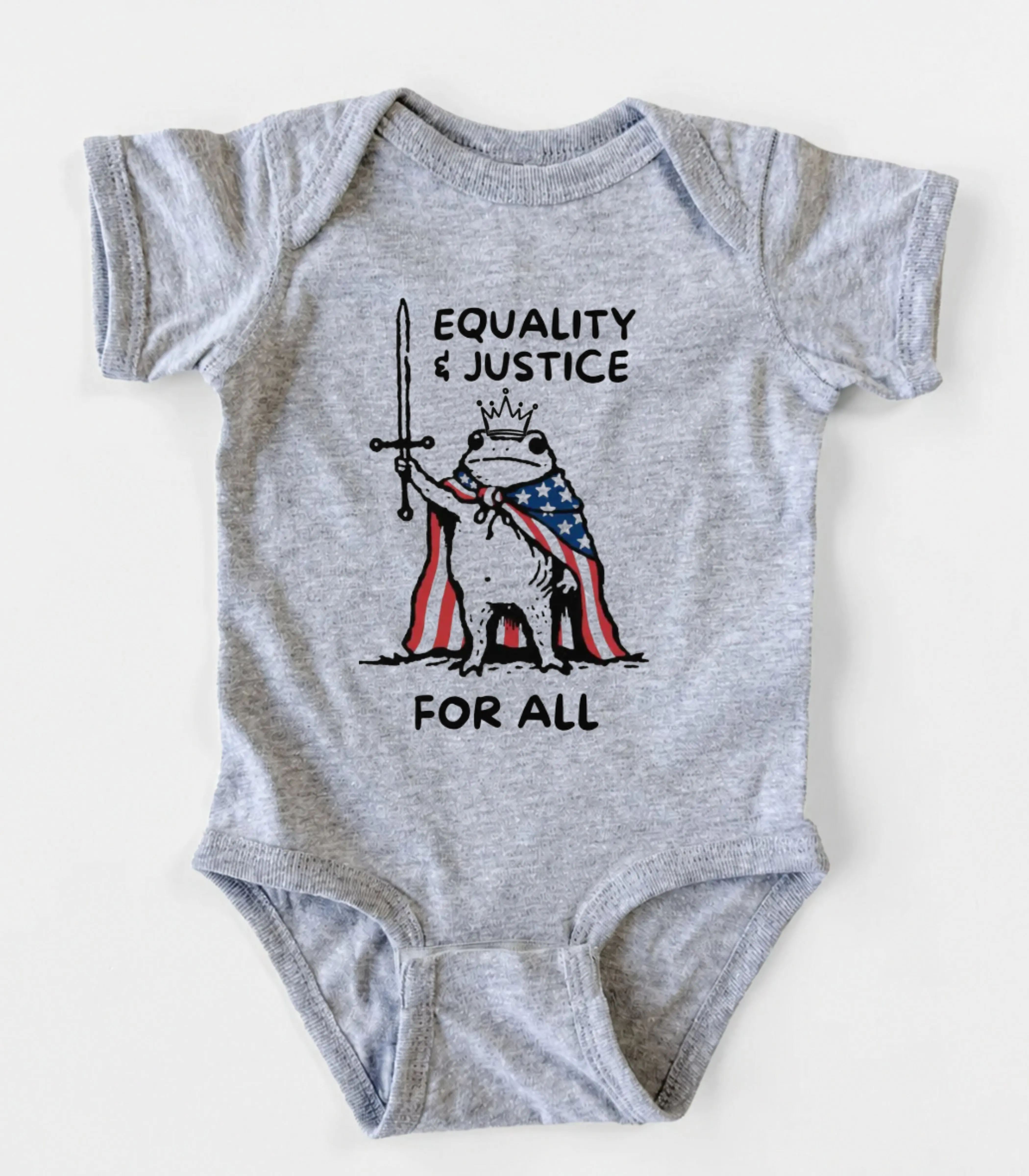Equality and Justice For All Onesie, Funny Frog Baby Bodysuit, Pregnancy Announcement Onesie, Baby Shower Gift, Bodysuits & One-pieces
