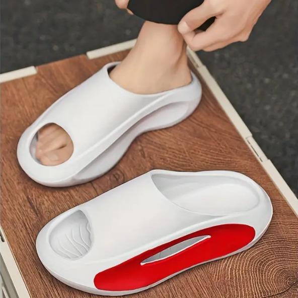 Men's Color Block Slides Casual Lightweight Non Slip Slippers Open Toe Shoes For Indoor Outdoor Beach Shower Spring And Summer