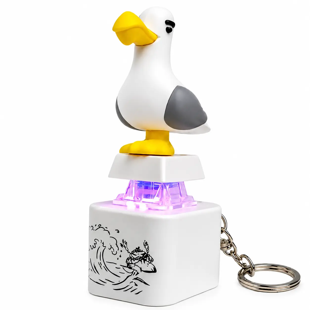 Novelty Seagull Keychain with "MINE!" Sound & LED Light, Unisex USB Rechargeable Toy, Compact Clip-on Bag Charm for Keys & Backpacks, Funny Birthday Gift Idea, Birthday Gift Ideas, Backlit, Kitschy Keychains, Durable