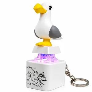 Seagull "MINE!" Sound Keychain - Press-to-Squawk LED Light Toy, Rechargeable Durable Clip-on Meme Keychain, Funny Family Birthday Gift Bag Charm for Keys, Backpacks