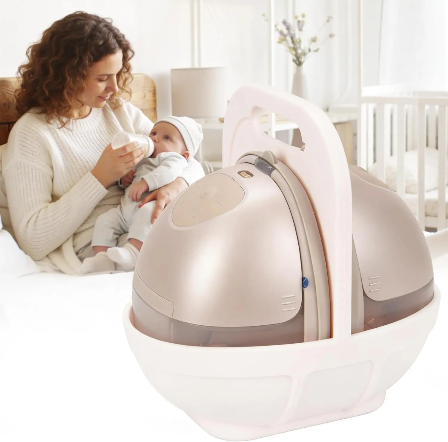 Silicone Breast Pump Holder, Anti-Tilt Base, Dishwasher-Safe, Easy-Carry Handle for On-the-Go Moms, for Momcozy M5, eufy E20/S1/S1 Pro, Medela Freestyle Hands-Free(Breast Pump Not Included)