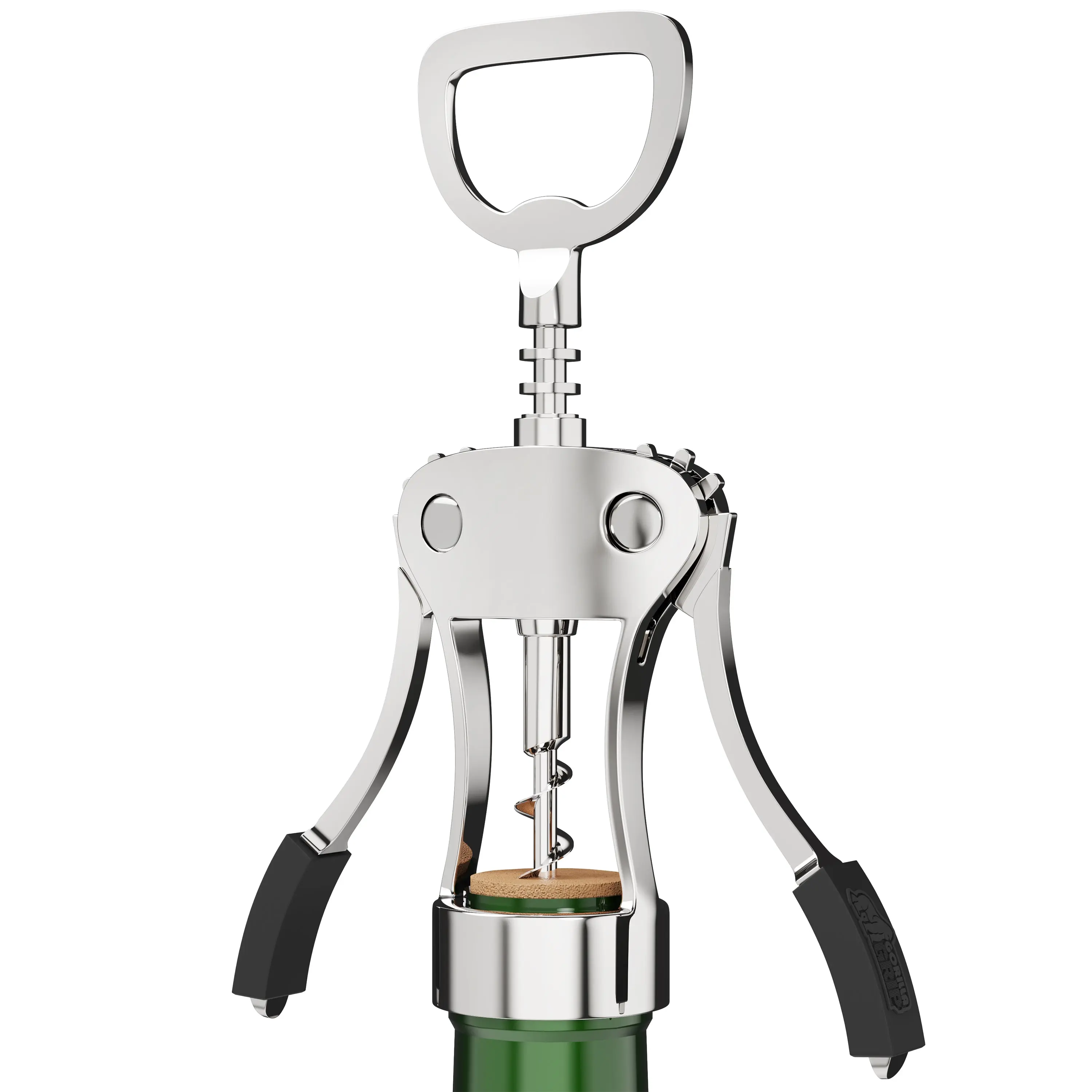GORILLA GRIP BPA-Free Premium Wine Opener, Easy to Use Smooth Zinc Alloy Wing Corkscrew, Multifunctional Bottle Openers Remove Corks, Caps, Sharp Cork Screw, Dishwasher Safe, Bar Essentials