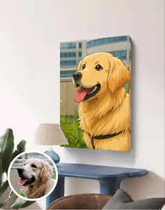 Anime M-10011 Custom Pet Art Canvas Print Personalized Adorable Moments for Your Furry Friend's Wall Decor