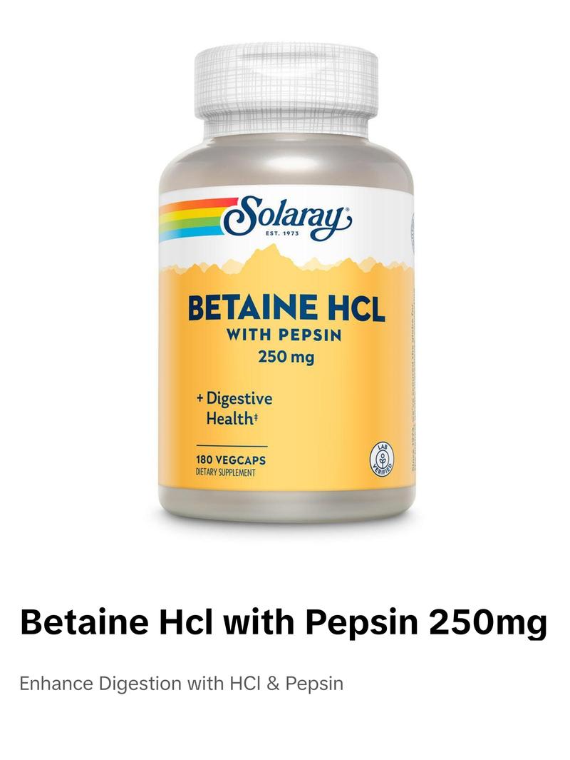 Betaine HCl with Pepsin 250mg