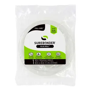 Surebonder Full Size Long Hot Glue Stick Roll, 5 Feet, All Purpose Hot Glue Roll for Craft and DIY, Cut to Length, Dries Clear