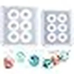 2pcs Sphere Ball Silicone Bead Molds with Holes Round Resin Epoxy Mold for Jewelry, Polymer Clay, Soap Making, Cabochon Gemstone DIY Crafting Projects,Diameter 12mm, 16mm (Sphere Ball 2 in Set)