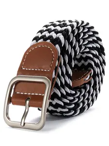 No-Drill Denim Jeans Canvas Belt, Woven Elastic Buckle Lazy Fabric Strap, Unisex Daily Accessory, Perfect Gift Idea, Casual Waist Belt