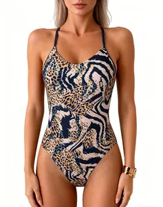 Trending Leopard Zebra Print Y-Back Ring Cutout One Piece Swimsuit for Women