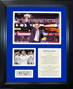 Mike Krzyzewski Coach K Hall of Fame Duke Blue Devils Facsimile Laser Engraved Signature Auto 
