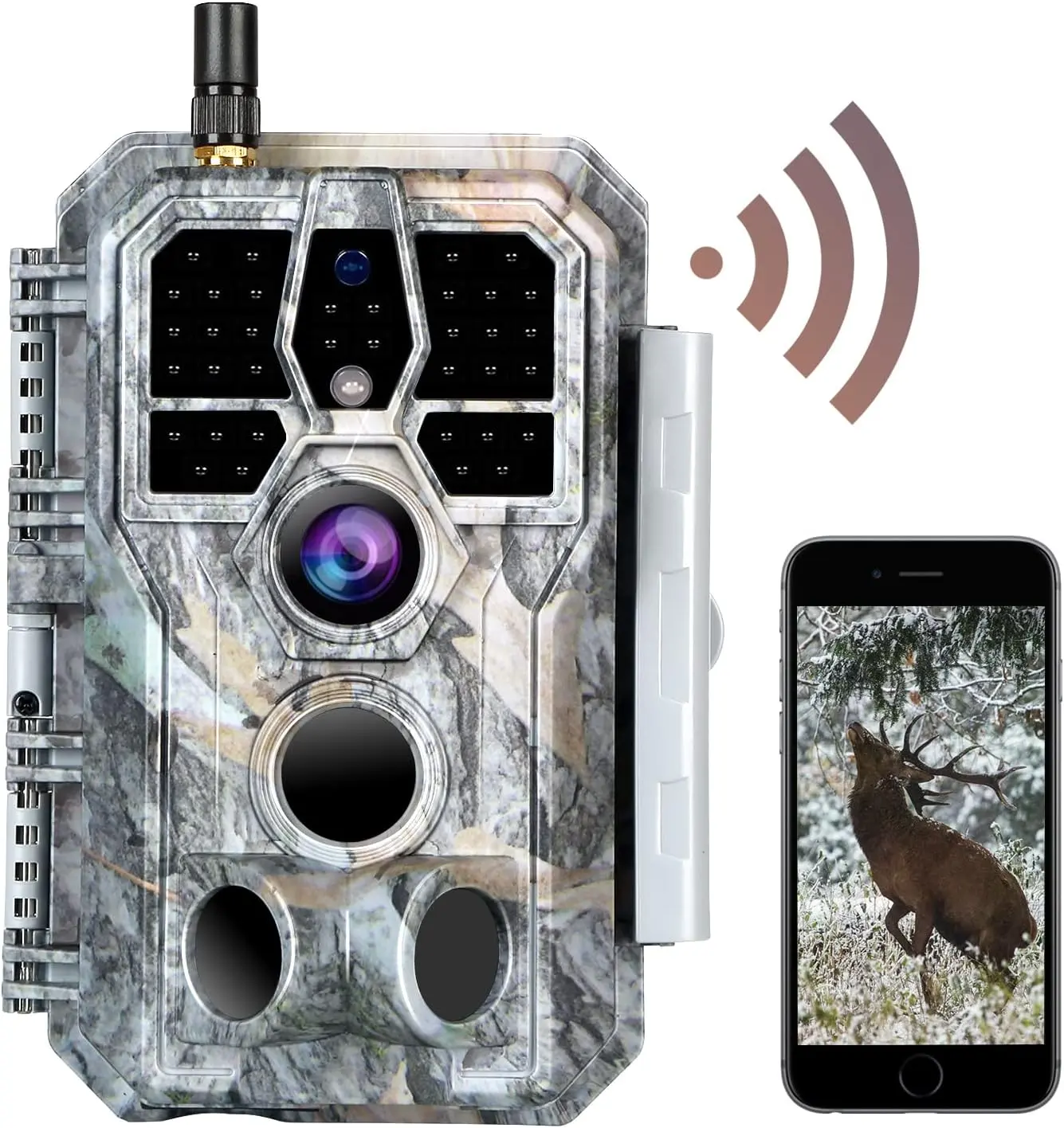 BLAZEVIDEO WiFi Game & Trail Camera 64MP 1296P, Night Vision 0.1s Trigger Time Waterproof IP66 Motion Activated, App Controll Send Picture to Cell Phone for Hunting Wildlife, Home Surveillance(280Wgrey)