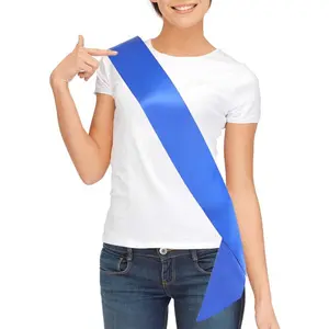 Blank Satin Sash Plain Sash Party Decorations Make Your Own Sash Royal Blue