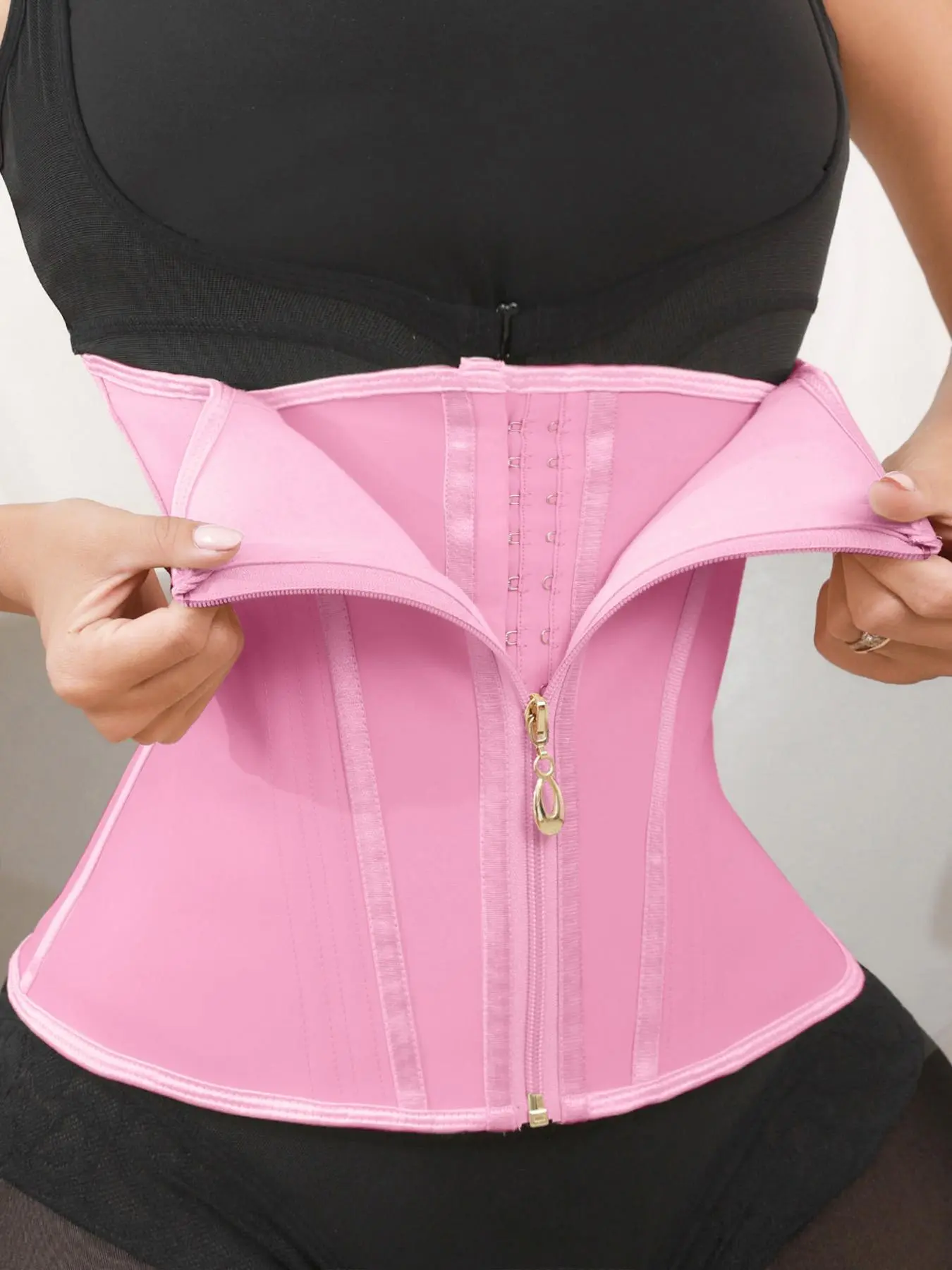 Women's Adjustable Hook & Eye Closure Waist Trainer, Elastic Waist Breathable Comfortable Firm Tummy Control Shaper, Belt Waist Cincher Corset for Daily Wear, Adjustable Zipper Shapewear, Body Shaper Belt