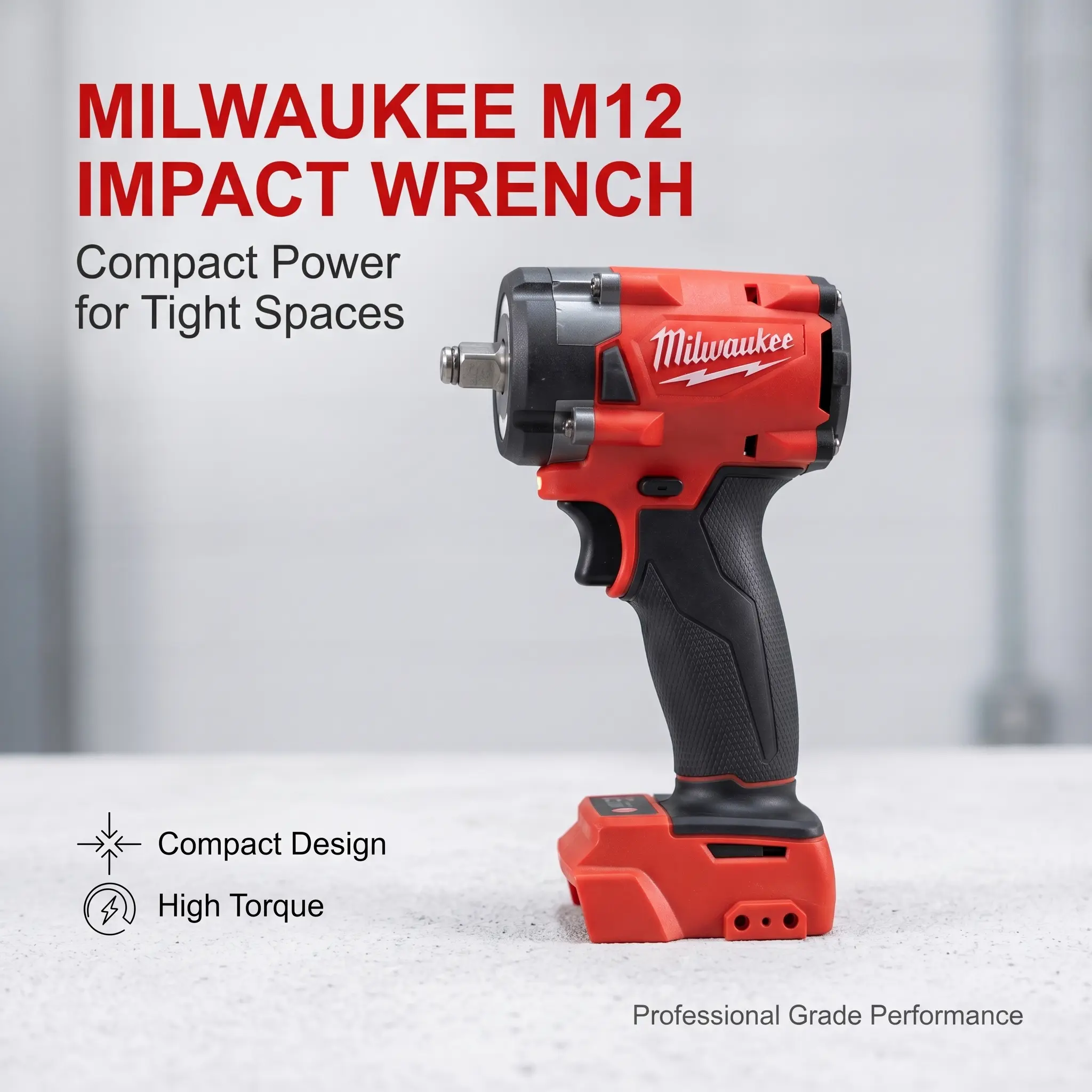 Milwaukee 18V Brushless Cordless High-Torque 1/2-in Impact Wrench - Rechargeable Electric Tool for DIY Mechanics, Car Repairs