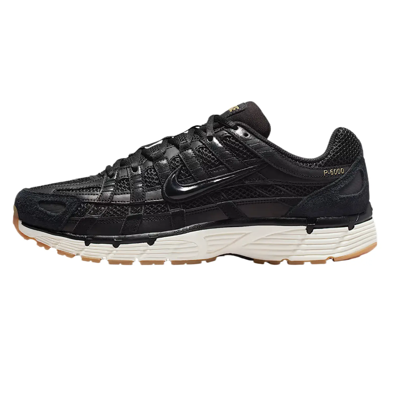 Nike P-6000 'Black-Metallic Gold-Grain Sail' Workout Sneakers, Running Casual Sneakers, Sport Running Shoes, Trainer Runner Shoe, Athletic Running Trainers, Rubber, Lightweight
