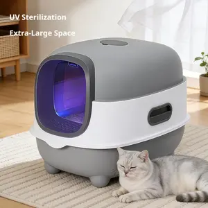 Fully Enclosed Extra Large Cat Litter Box| UV Sterilization, Anti-Splashing & Odor Lock