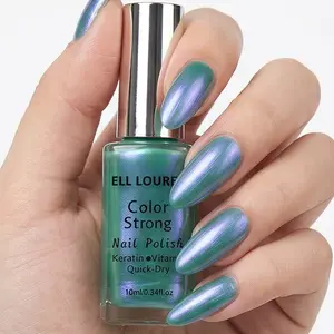 ELL LOUREL Aurora Mint Green Nail Polish features a cat-eye satin finish and a quick-drying formula that dries instantly with just one coat. It’s long-lasting and chip-resistant.