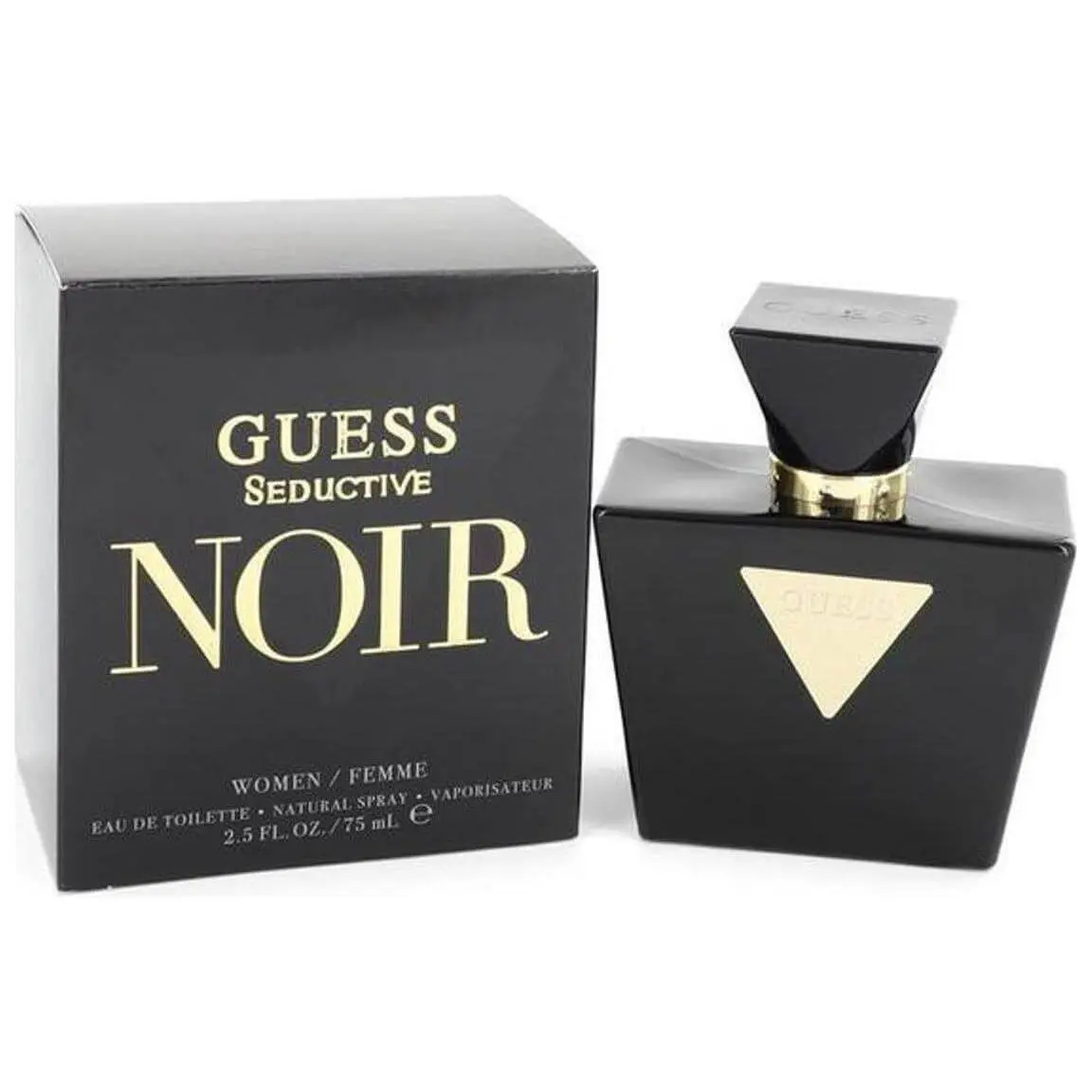 GUESS Seductive Noir Eau de Toilette, Women's Fragrance Spray with Bergamot, Jasmine, and Velvet Vanilla Notes, 2.5 fl oz, Oriental, Liquid
