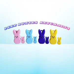 3D Printed Easter Marshmallow Peep Keychain Toy for Kids, Teens, Adults Easter Basket Gift