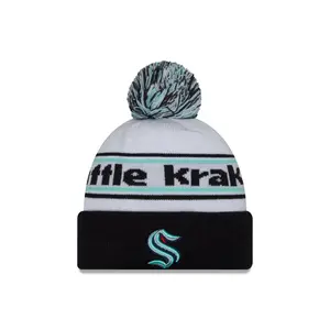 Seattle Kraken White Navy Primary Pom Knit