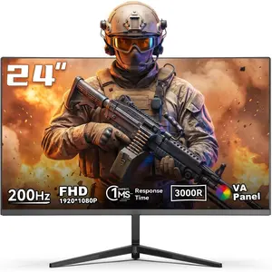 24 Inch Curved 200hz Gaming , FHD 1080p   with 3000R, 4000:1 Contrast, 1ms Response Time, 99% sRGB,  FreeSync, Eye Care, HDMI 2.0 & DP 1.4, VESA Mount, for  & Office