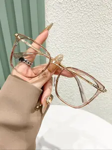 Cat Eye Frame Eyeglasses, Fashionable Anti-blue Light Eyeglasses for Women & Men, Fashion Eyeglasses for Work, Daily Clothing Decor, Perfect for Student Daily Use