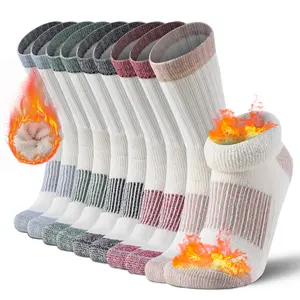 Merino Wool Socks - 5 Pairs Warm Cozy Boot Socks for Men & Women Enhanced Heating for Cold Weather Hiking & Outdoor Activities with Enhanced Heating Feature Perfect for Outdoor Enthusiasts
