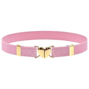 Adjustable Elastic Waist Belt for Kids, Heart Buckle Design, Unisex Child Waistband, Comfortable and Durable, Perfect for Boys and Girls