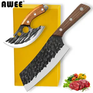 AWEE Kitchen Knife 11.61-inch Ultra Sharp Cleaver for Cutting Meat and Vegetables, Bone Chopping Knife, Professional Kitchen Chef Knife, Hand-forged High Carbon Steel Chef Knife, Best Gift for Loved Ones/Chefs, Essential Tool