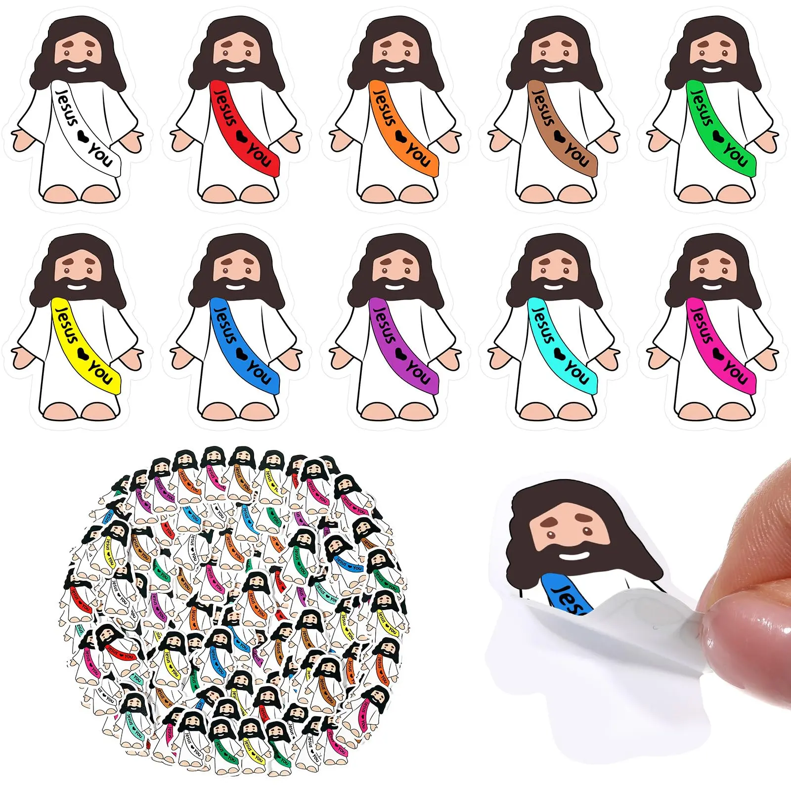 200Pcs Jesus Love You Stickers Bible Verse Sticker for Church Sunday School Classroom Reward Inspirational Christian Stickers for Men Women Water Bottles Laptops Notebooks Journaling Trunk or Treat Giveaways Halloween Treat Bags Stuffer