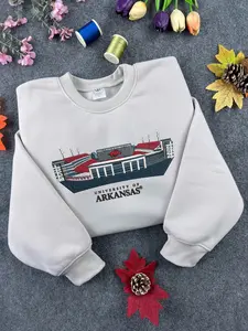 University of Arkansas Football Stadium Embroidered Sweatshirt/Hoodie