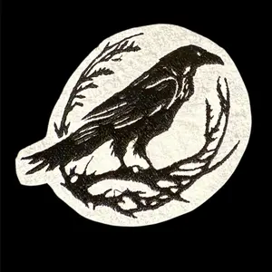 Black Crow Iron On Embroidered Patch for DIY Clothing and Accessories