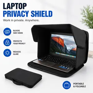 Laptop Privacy Screen Hood Portable Privacy Shield for 14-16Inch Laptops, Foldable Anti-Peeping Workspace Cover for Travel Office Coffee Shop