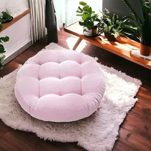 Pink Gift Floor Pillow Large Cushion Round Floor Cushion Seating for Adults Kids Thick Tufted Meditation Cushion for Yoga Tatami