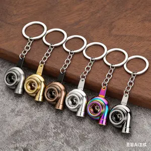 Turbocharger Keychain for Car Lovers - 3D Metal Turbo Key Ring with Spinning Turbine, Automotive Gifts for Men Women, Car Accessories Keychain (6 Colors)
