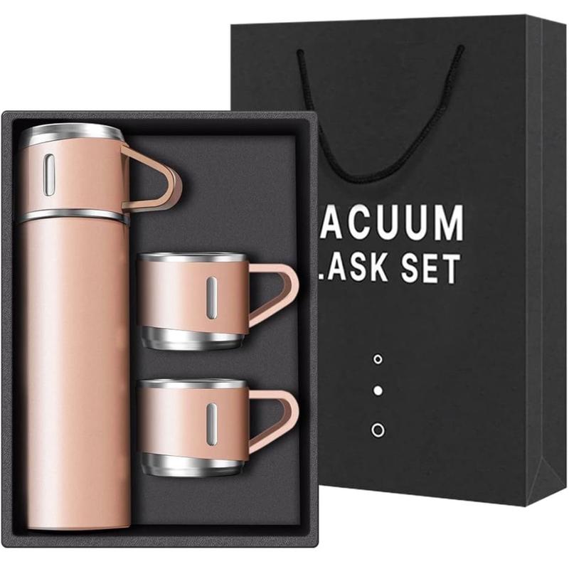 500ML Stainless Steel Vacuum Flask Gift Set Office Business Style Thermos Bottle Outdoor Hot Water Thermal Insulation Couple Cup