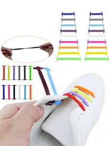 Silicone No-Tie Shoelaces, Elastic Laces, Ladder Laces for Sports Shoes, Casual Shoes, Military Boots, Footwear, Durable Comfortable, Easy-Use Fastening System