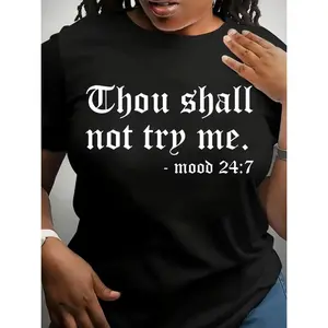 Men's Plus Size Oversized Round Neck T-Shirt - Casual Loose Fit Letter Print Blouse with Soft Stretch Fabric, Ideal for Casual Attire & Layering