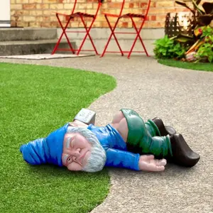 Drunk Dwarf Garden Gnome Decoration Drunken Ornament Decor Yard Patio Lawn US