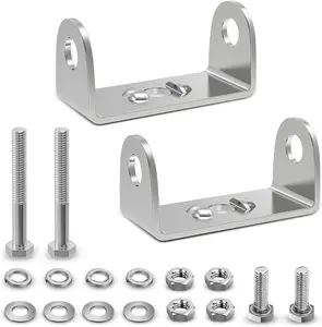 Nilight 2PCS Stainless Steel Mounting Base Brackets Adjustable Mount Bracket Kits for Round and Square 4.5Inch 27W 42W LED Light Bar