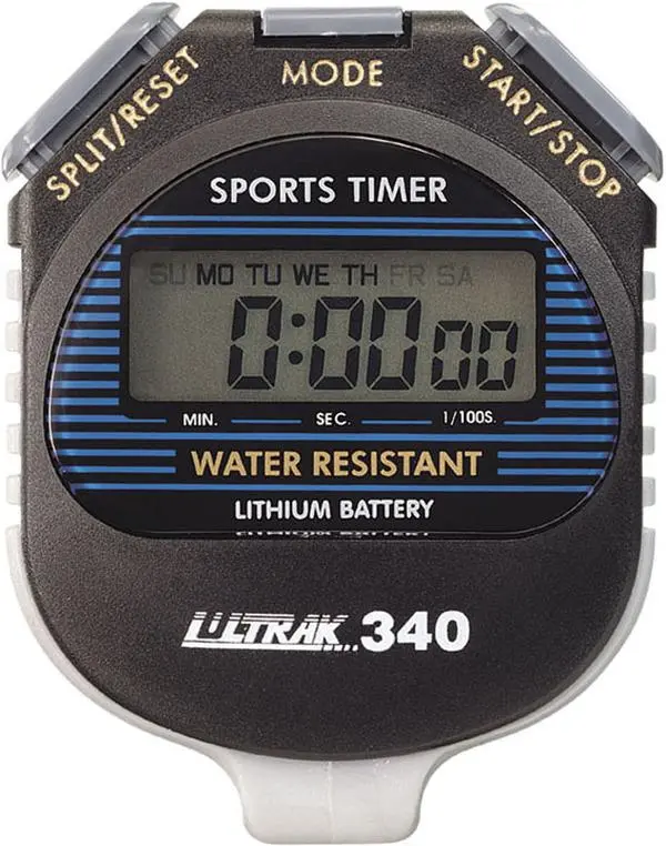 Ultrak 340 Large Display Cumulative Sports Stopwatch - Training Timer Clock, Lithium Battery, 3 Years Service Life, Includes Lanyard