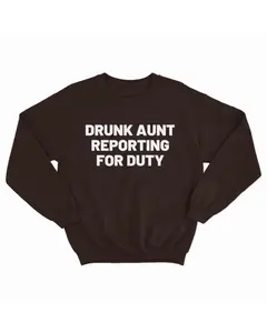 Drunk Aunt Crewneck - Casual Top with Crew Neck and Short Sleeves, Ideal for Everyday Wear
