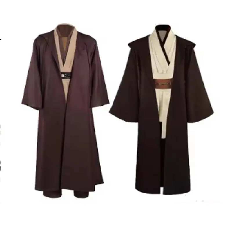 Obi Wan Kenobi Jedi Cosplay Costume Adult Unisex Coat Friar Uniform Robe Full Set Accessories Halloween Carnival Outfits