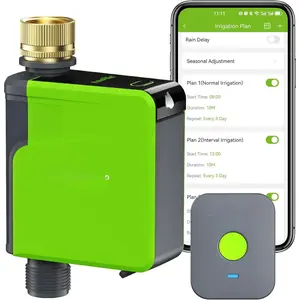 WiFi Hose Timer, Brass Inlet  Sprinkler Timer for Watering, WiFi Watering Timer for Garden Hose with Hub, APP & Voice Control, Automatic Irrigation System for Lawns and Yard