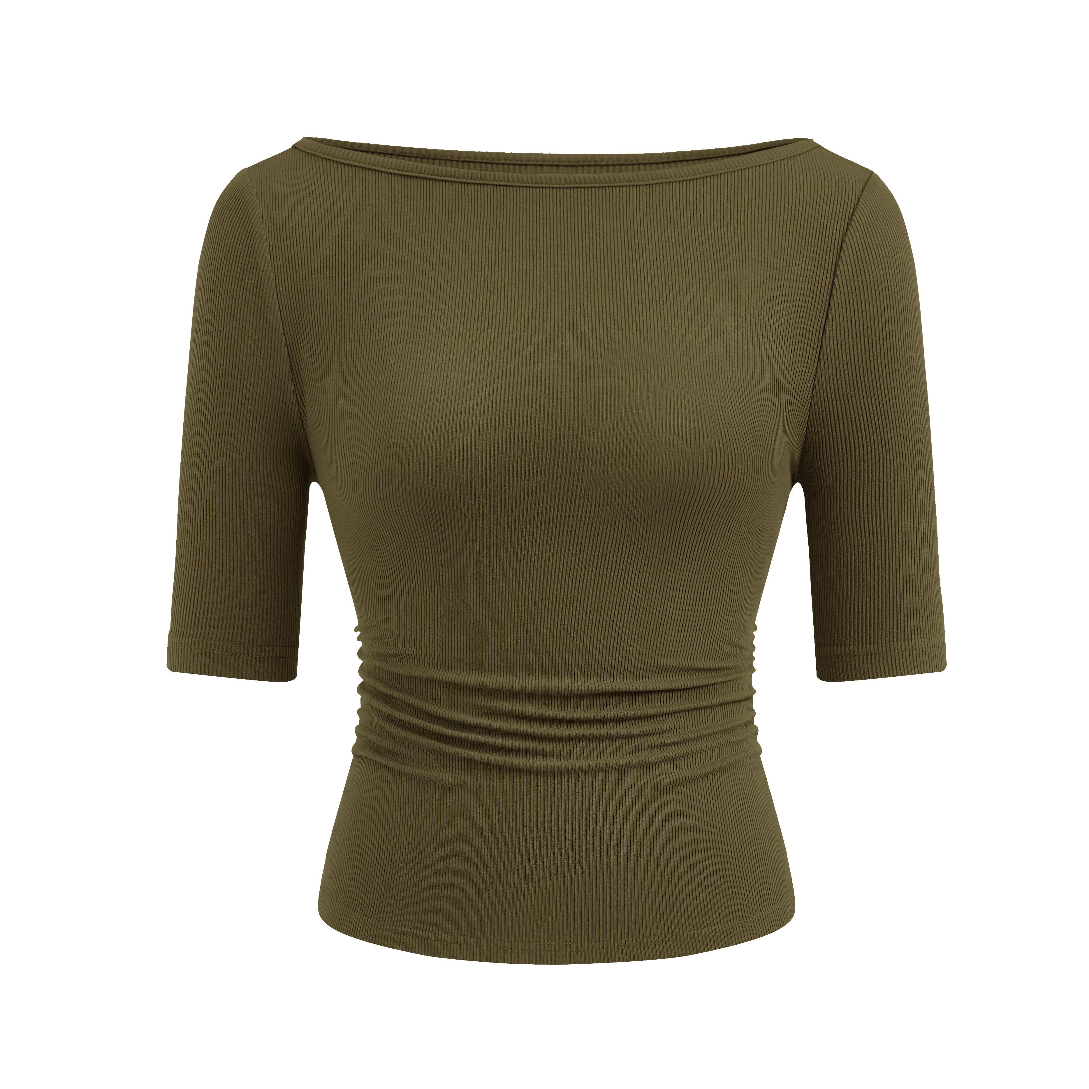 PrettyGarden Women's Summer Short Sleeve Tops Boat Neck Ribbed Knit Slim Fit T Shirt Casual Basic Top Viscose Clothes#Summervibes#DealsForYouDays