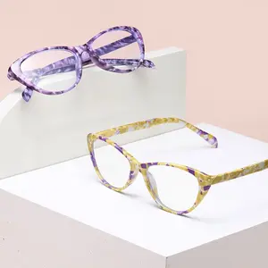 GIGULA Small Frame Reading Glasses with Colorful Print, Durable Metal Hinge Design, Unisex,  1.00 to  4.00 Increase, Essential for Reading and Office Work, Elegant Accessories, Reading Eyeglasses